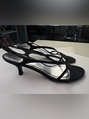 Stuart Weitzman Black Strappy Heels